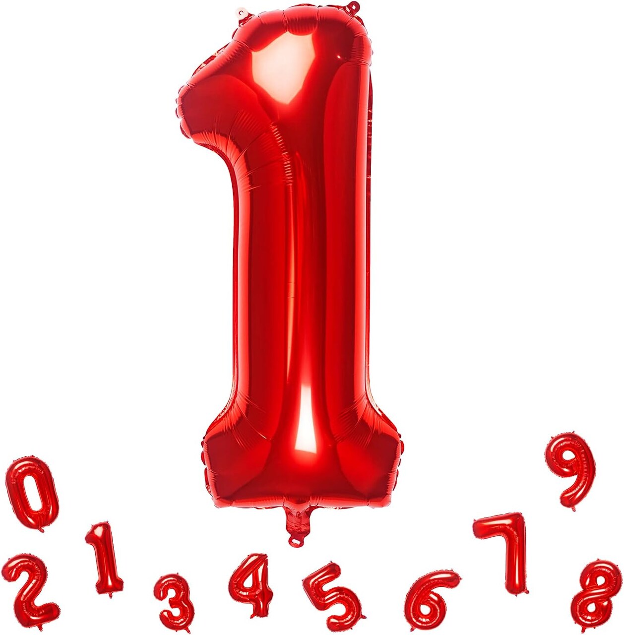 32 Inch Red Number 1 Balloons Foil Ballon Digital Birthday Party Decoration Supplies (Red Number 1 Balloon)